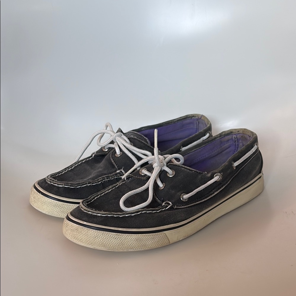 Sperry Charcoal Canvas Boat Shoes